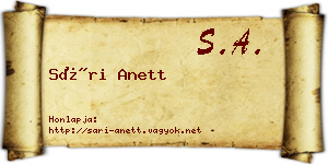 Sári Anett névjegykártya
