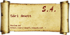 Sári Anett névjegykártya